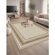 Lioara Home Kahverengi Renk Dijital Baskılı Halı – Modern, Kaymaz Taban, Leke Tutmaz, Salon & Oturma Odası Için