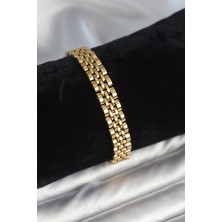 Youday Accessories 316L Çelik 9 mm Kalınlıkta Gold Renkli Erkek Bileklik