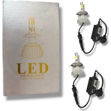 Ledarmy H4 LED Far Ampul 6000K 3200LM 12V Hi/Lo Beyaz Işık Fanlı Soğutmalı Evrensel Araç Far Seti (Tak Çalıştır)