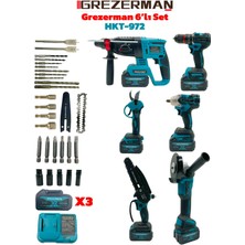 6'lı Set Kömürsüz Bakır Sargı Şarjlı Matkap - Hilti - Budama Testere - Makas - Taşlama -Torklu