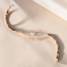 Nur Silver Luna Square Işıltı Bileklik - NUR-BL92508