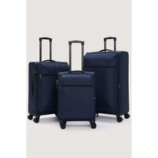 Elatae 3’lü Valiz Seti Kabin + Orta + Büyük Boy Körüklü Su Geçirmez Kumaş 8 Tekerlek ELT034