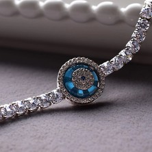 Nur Silver Evil Eye Çelik Bileklik - NUR-BL92475