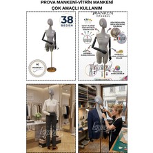 Manken İstanbul 38 Beden Hem Prova - Hem Ürün Sergileme/fotoğraf Çekimi Için Iğne Batan Kollu Kafalı Terzi Mankeni