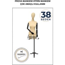 Manken İstanbul 38 Beden Hem Prova - Hem Ürün Sergileme/fotoğraf Çekimi Için Iğne Batan Kollu Kafalı Terzi Mankeni