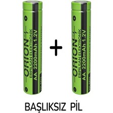 Orion 1.2V Ni-Mh Aa 2200MAH Şarj Edilebilir ( Başlıksız ) Kalem Pil 2 Adet Erpilsan Elektronik