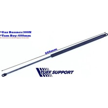 Tuff Bagaj Amortisörü Fıat Dkş Kartal E.m. -88 Mafsalsız  (UZUNLUK=600MM BASINÇ=300N) (1 Ad )