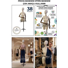 Manken İstanbul 38 Beden Hem Prova - Hem Ürün Sergileme/fotoğraf Çekimi Için Iğne Batan Kollu Kafalı Terzi Mankeni