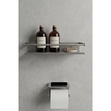 Zift Unique Paslanmaz Çelik Banyo Rafı ve Tuvalet Kağıdı Askısı, Suya Dayanıklı Yapışkanlı Modern Tasarım
