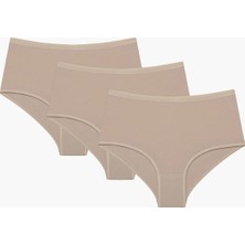 Penti Bej Pamuklu Yüksek Bel 3'lü Slip Külot