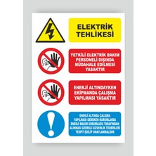 Tnk Market Uyarı Levhaları ''elektrik Tehlikesi'' 25X35 cm Dekota Tabela Uyarı Levhası