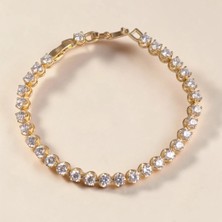 Nur Silver Full Işıltı Taşlı Çelik Bileklik - NUR-BL92496