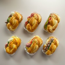 Vitrin Accessories Kruvasan Sandviç Magnet Seti Mutfak, Buzdolabı, Ofis ve Hediye Için Dekoratif Ürün 3 Adet