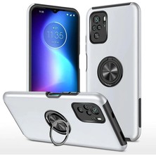  Po F3 Kılıf Elit Yüzüklü Kapak - Gümüş