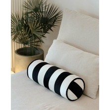 Hestia Home Silindir Yastık Kadife Çizgili