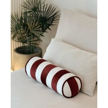 Hestia Home Silindir Yastık Kadife Çizgili