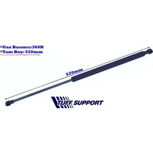 Tuff Bagaj Amortisörü Peugeot 206 Hb 98-  (UZUNLUK=520MM BASINÇ=360N) (2 Ad )