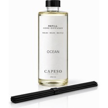Capeso Ocean 250 ml Fresh Çubuklu Oda Kokusu Yedek Şişe (Refill) – 5 Adet Çubuk Seti Dahil