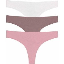 Suwen 3p Basic Koton Brazilian String %95 Pamuk - %5 Elastan Dikişli Kadın Külot 3lü Paket