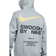 Nike Athletics Pullover Hoodie Grafik Baskılı Kapüşonlu Erkek Sweatshirt Gri