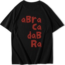 Brz Collection Unisex Oversize Abracadabra T-Shirt Siyah