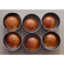 Renuzu Hamburger Ekmek Pasta Kek Yemek Şekillendirme Kalıbı Genişlik 9cm Derinlik 4cm 6lı Paslanmaz Krom