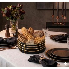 Kitchen Line Gold Metal Ekmek Sepeti Bezli – Şık Sunum Sepeti, Çok Amaçlı Organizer