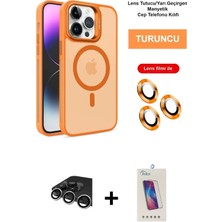 DS LLC Ieg™ iPhone 14 Pro Max Kılıf Akış Form - Siyah Joko 5d Cam + Gümüş Raze Metal Kamera Lens