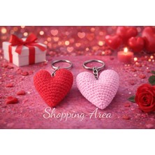 Shopping Area Amigurumi El Örmesi Kalp Anahtarlık 2'li