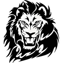 Özgül Reklam Aslan Sticker Aslan Oto Sticker Araba Sticker Arma Sticker Siyah 15CM x 13CM