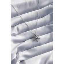 Mercansa 316L Çelik Gold Renk Zirkon Taşlı Kar Tanesi Projeksiyon Model Kadın Kolye