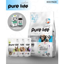 Pure Life Plus Büyük Irk Yavru Somonlu Köpek Maması 2,5 kg + Ödül + Biotin Damla Eko Paket