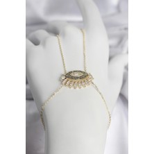 Mercansa Pirinç Gold Renk Zirkon Taşlı Göz Model Kadın Şahmeran