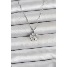Mercansa 316L Çelik Zincir Gümüş Renk Yonca Model Kadın Kolye