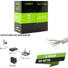 Vorex GABBLE Cat6 UTP 305 Metre İç Ortam Ethernet Ağ Kablosu Yüksek Hız