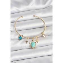 Youday Accessories Caretta Caretta Charmlı Gold Renk Kadın Bileklik