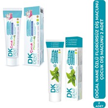 DKDENT Nane Özlü Yetişkin Florürsüz Diş Macunu 75 ml + Doğal Aloe Vera Özlü Çocuk Diş Macunu 50 ml
