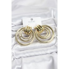 Youday Accessories Pirinç Gold Renk Halka Model Vintage Kadın Küpe