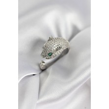 Youday Accessories Jaguar Model Gümüş Renk Zirkon Taşlı Kadın Yüzük