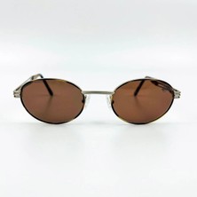 Old Space Vintage Vintage Güneş Gözlüğü – 90’lar Retro Gözlük – Gümüş Metal Çerçeve, Kahverengi Cam