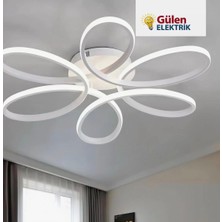 Gül Avize Çiçek Tasarım Kumandalı 3renk Avize Gold