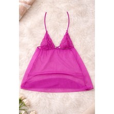 Liora De Mar Dantel Detaylı Şifon Babydoll Gecelik