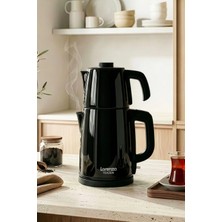 Lorenzo Teazen 2000 W Çelik Elektrikli Çay Makinesi Siyah