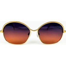 Old Space Vintage Vintage Güneş Gözlüğü – 80'ler Retro – Gold Metal Çerçeve, Mor-Bakır Renk Polarize Cam