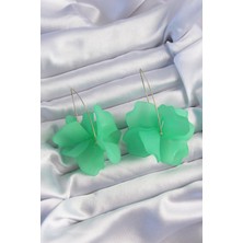 Youday Accessories Pirinç Yeşil Renkli Flora Küpe