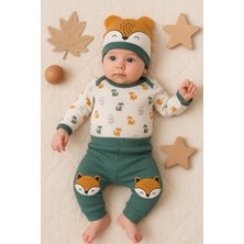 Herşey Trend Herşeytrend Little Fox Desenli 3'lü % 100 Pamuklu Erkek Takım