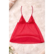 Liora De Mar Dantel Detaylı Şifon Babydoll Gecelik