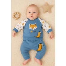 Herşey Trend Herşeytrend Littie Fox Nakışlı % 100 Pamuklu 2'li Erkek Takım