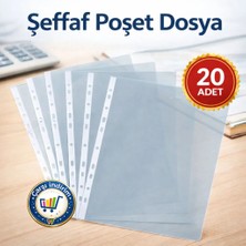 Nistabolje 20 Adet A4 Şeffaf Dosya Föy Poşet Dosya