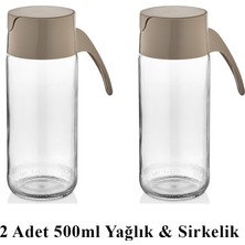 Lemmoni  Qlux 2li Cam Yağdanlık Seti Yağlık & Sirkelik 500ML